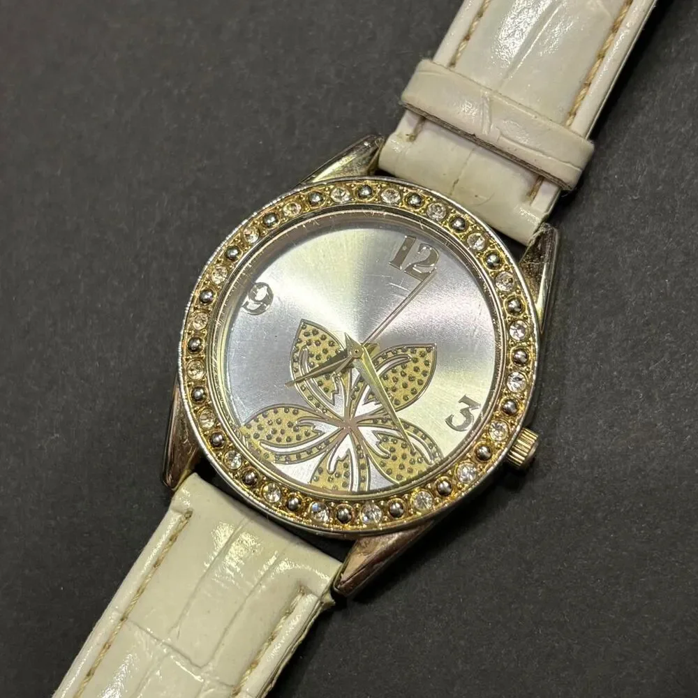 Japanese Women's Gold and Cream Watch